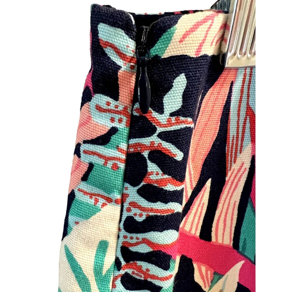 Talbots Multicolor botanical Tropical print, straight Mini, Side Zip, 6P - Picture 4 of 7